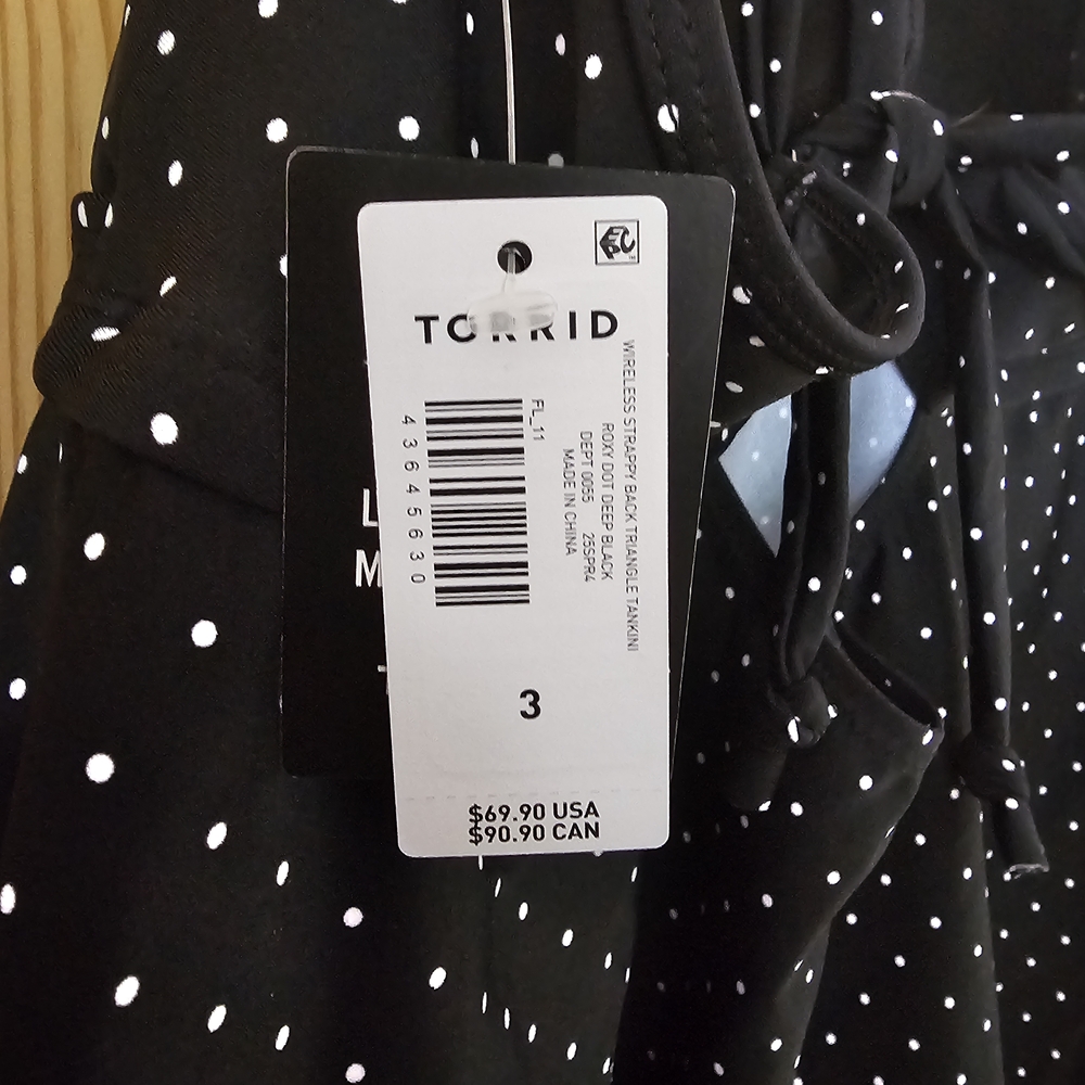 Torrid Black and White Polka Dot Swim Top - Picture 5 of 5